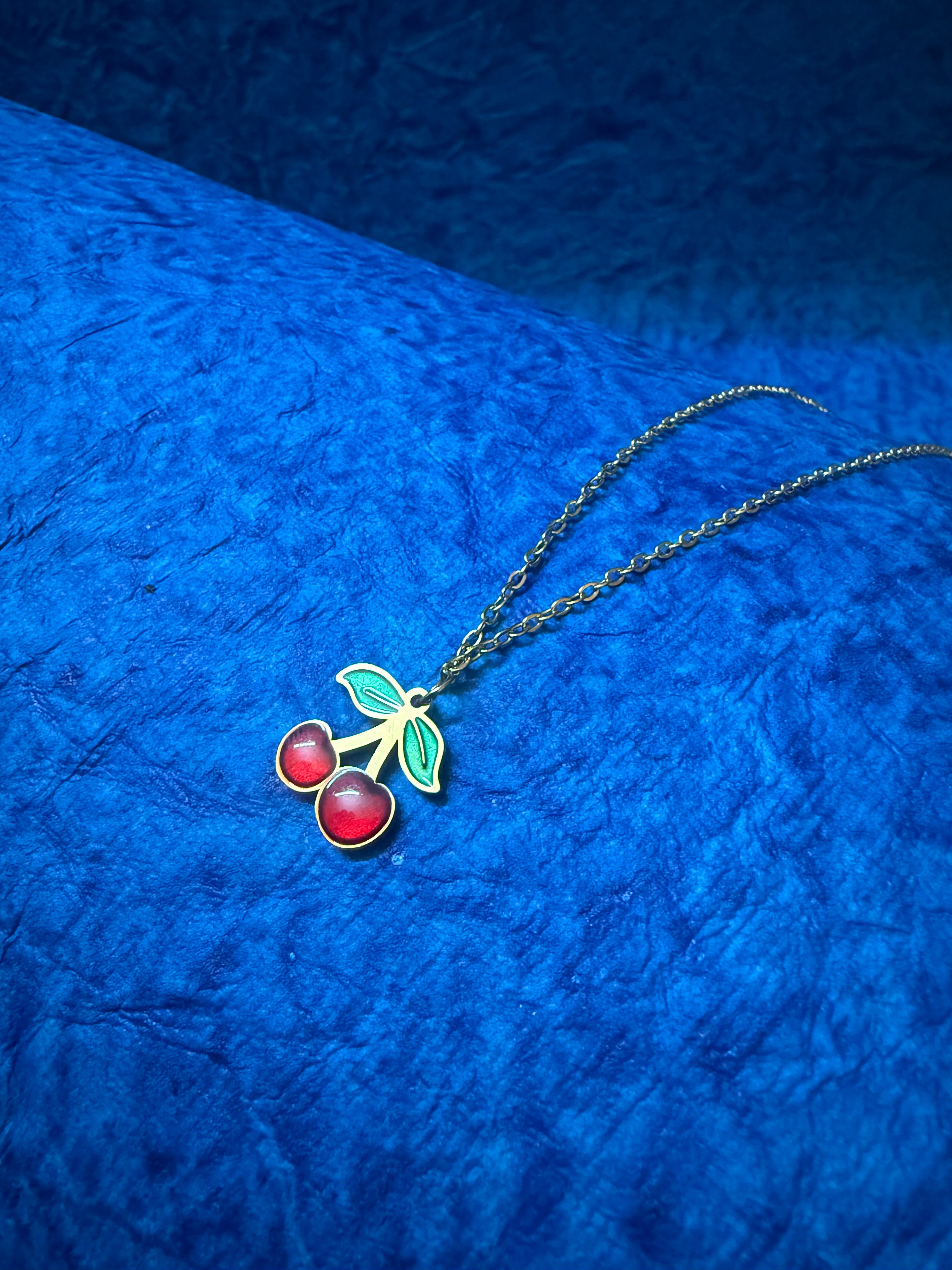 18k Gold Plated Cute Cherry Chain - Anti Tarnish