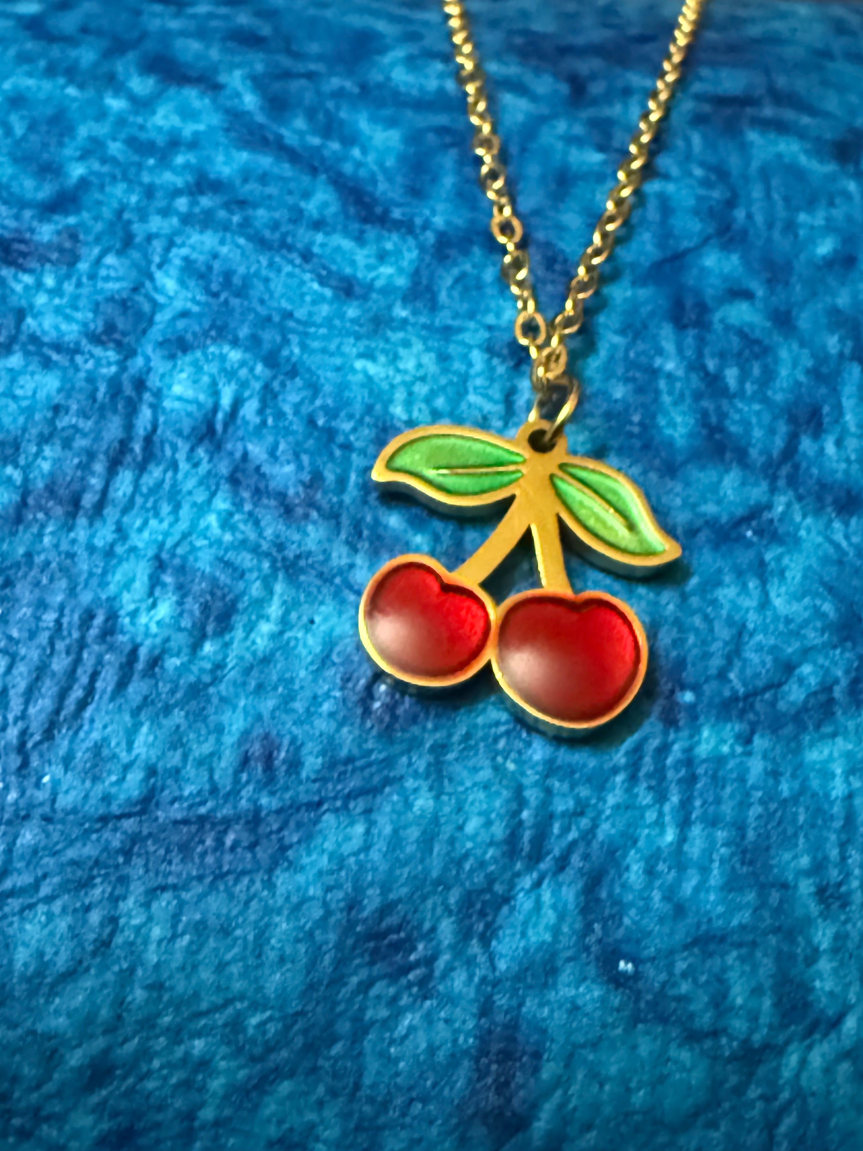 18k Gold Plated Cute Cherry Chain - Anti Tarnish