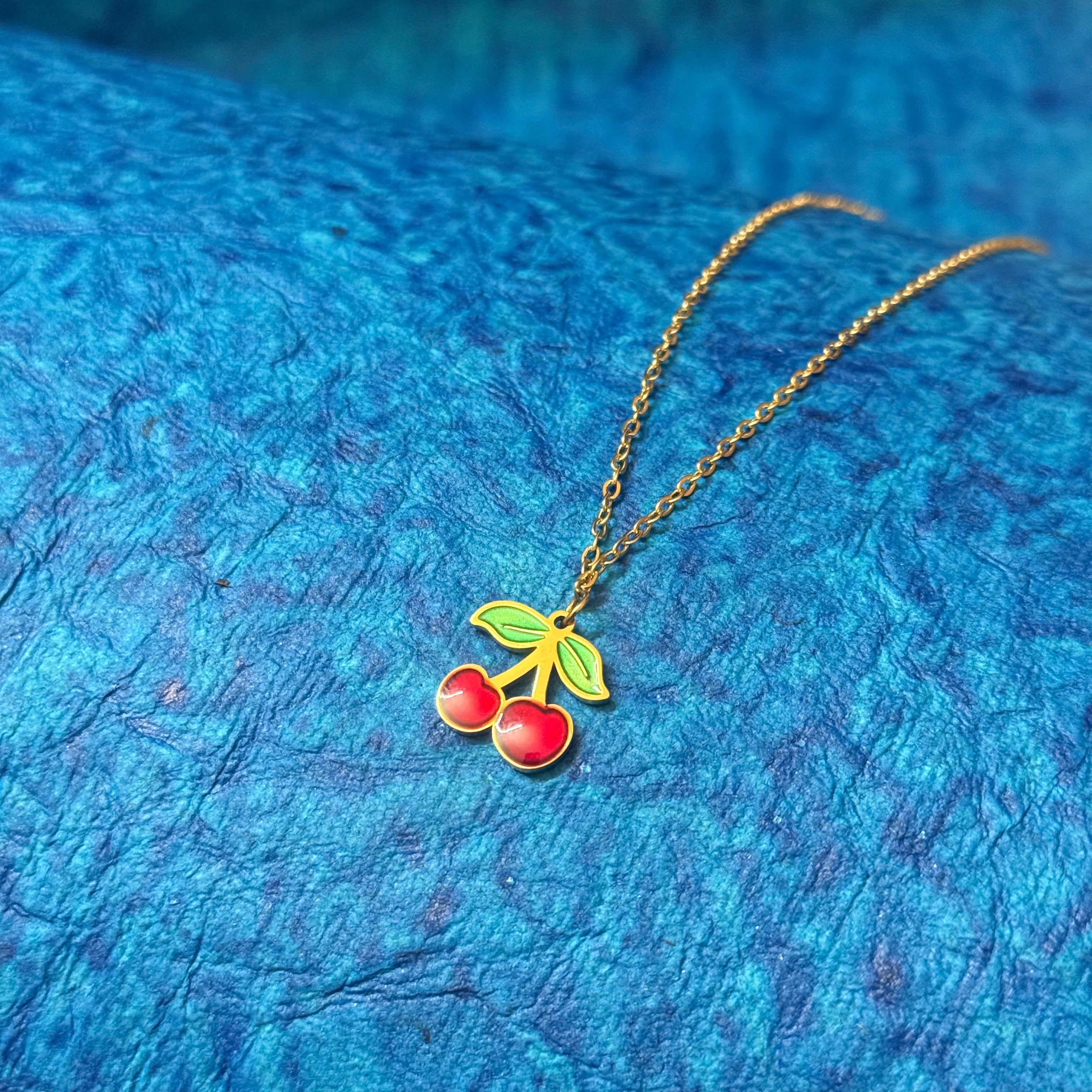 18k Gold Plated Cute Cherry Chain - Anti Tarnish