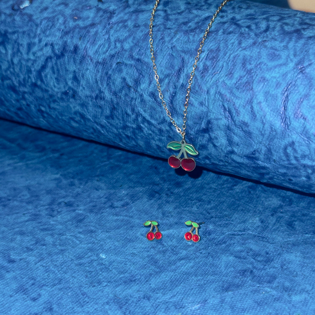 18k Gold Plated Cute Cherry Chain - Anti Tarnish