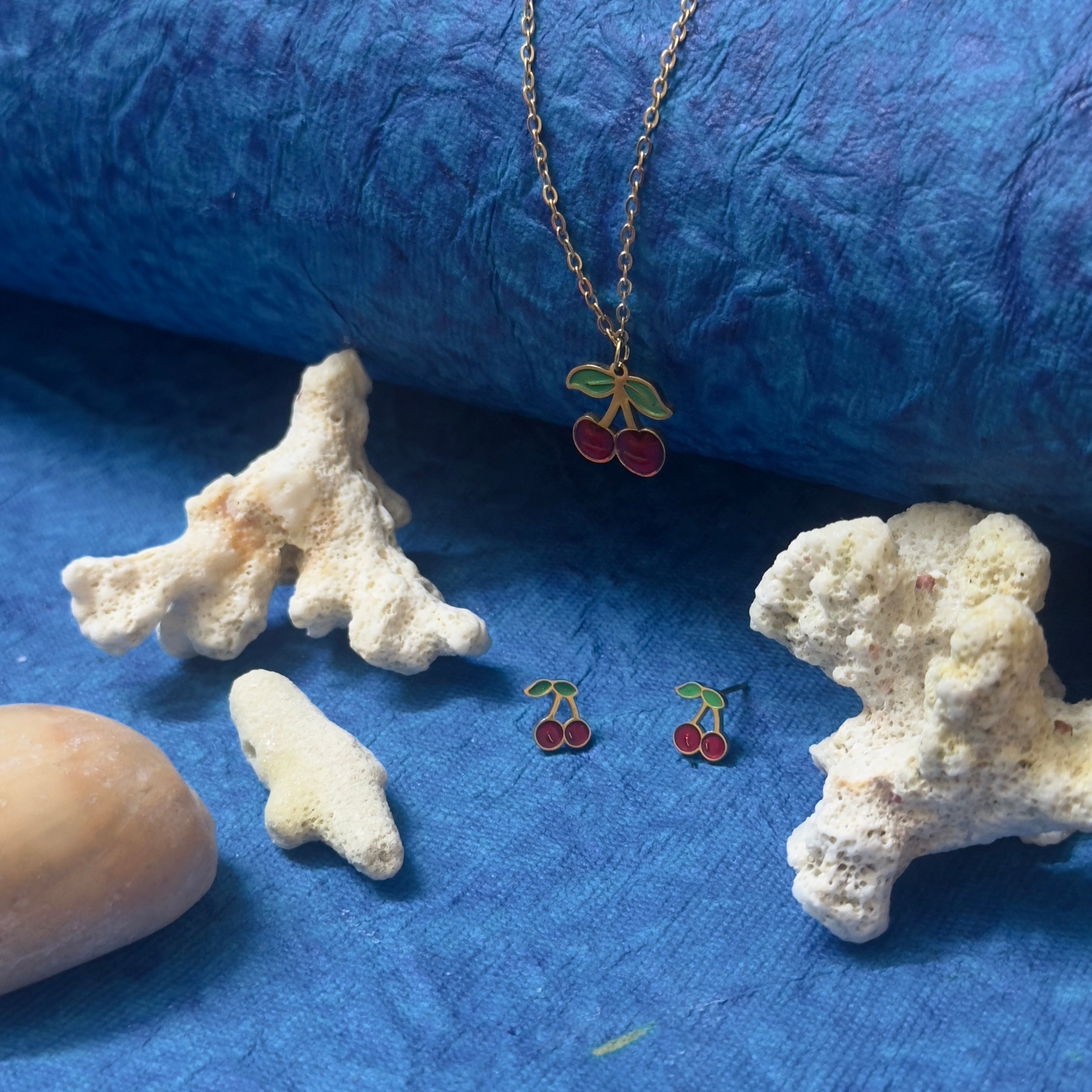 18k Gold Plated Cute Cherry Chain - Anti Tarnish