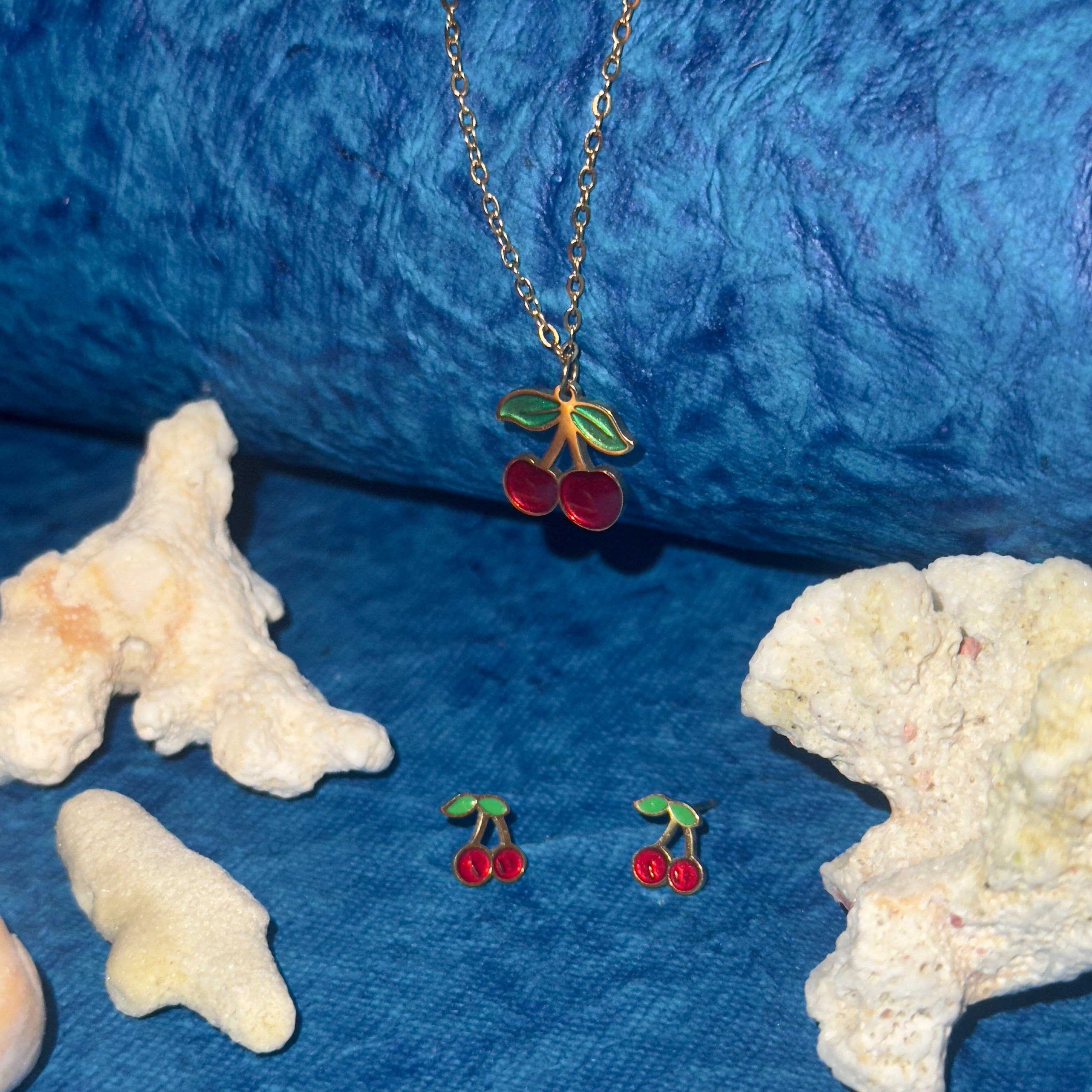 18k Gold Plated Cute Cherry Chain - Anti Tarnish