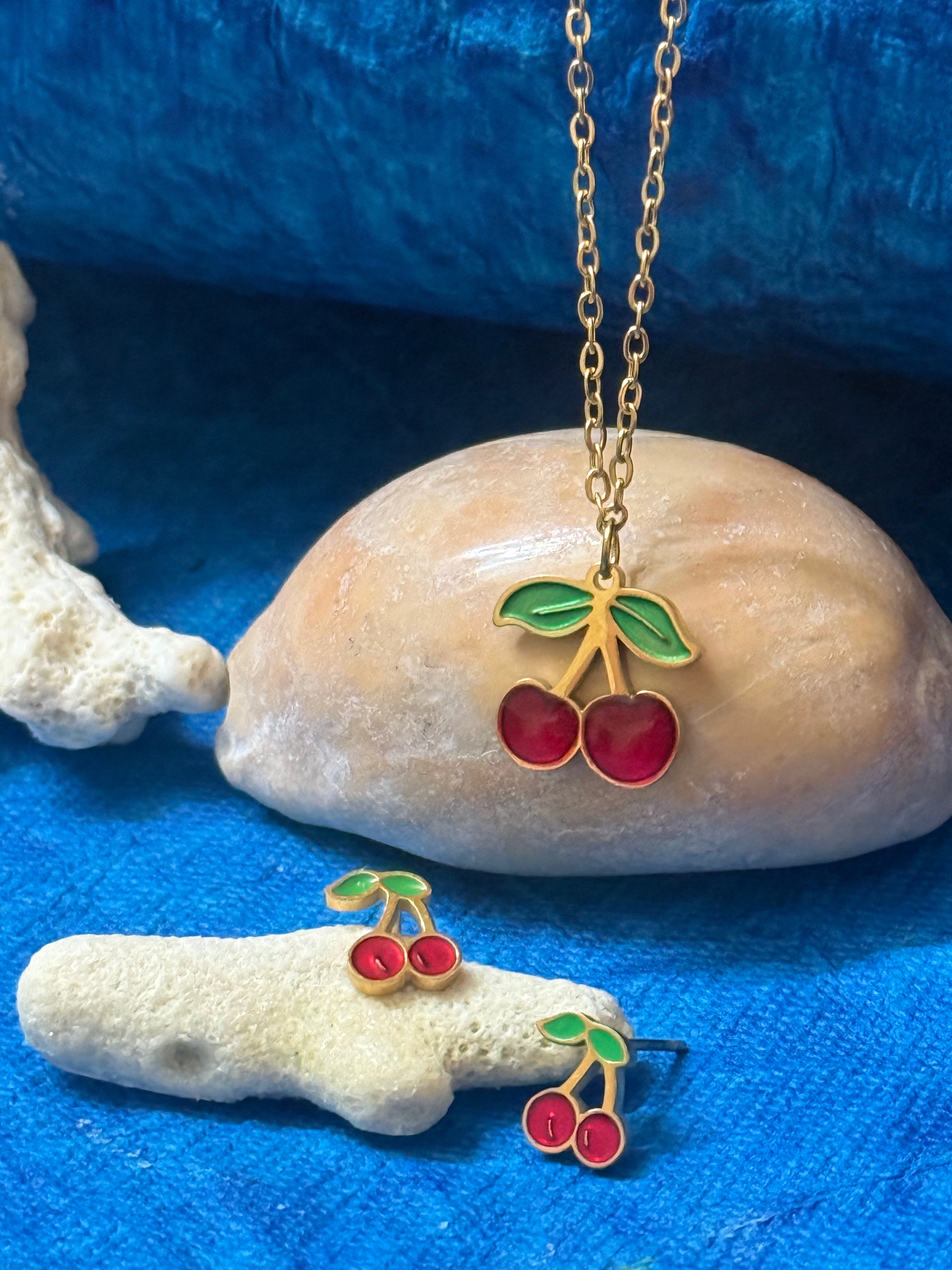 18k Gold Plated Cute Cherry Chain - Anti Tarnish