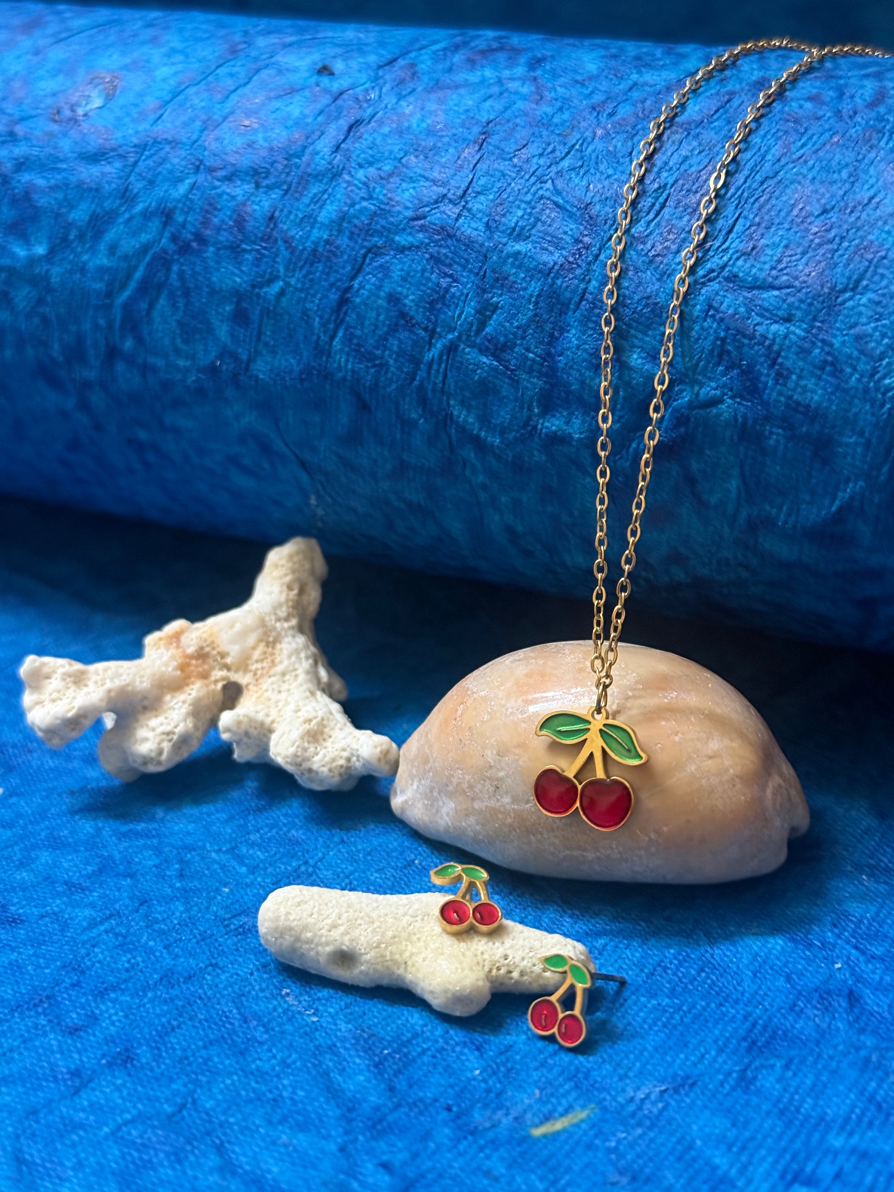 18k Gold Plated Cute Cherry Chain - Anti Tarnish